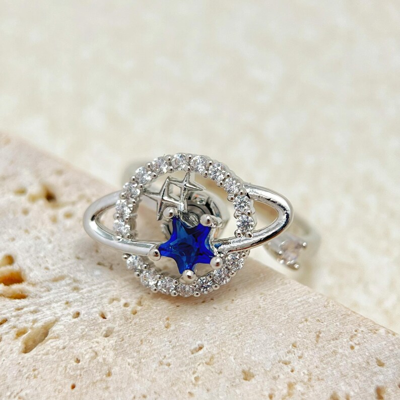 Universe Planet Star inspired Serenity Spinner Ring – The Elegant, Hidden Focus Tool for Fidgety Fingers image 2
