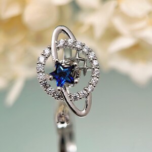 Universe Planet Star inspired Serenity Spinner Ring – The Elegant, Hidden Focus Tool for Fidgety Fingers image 1