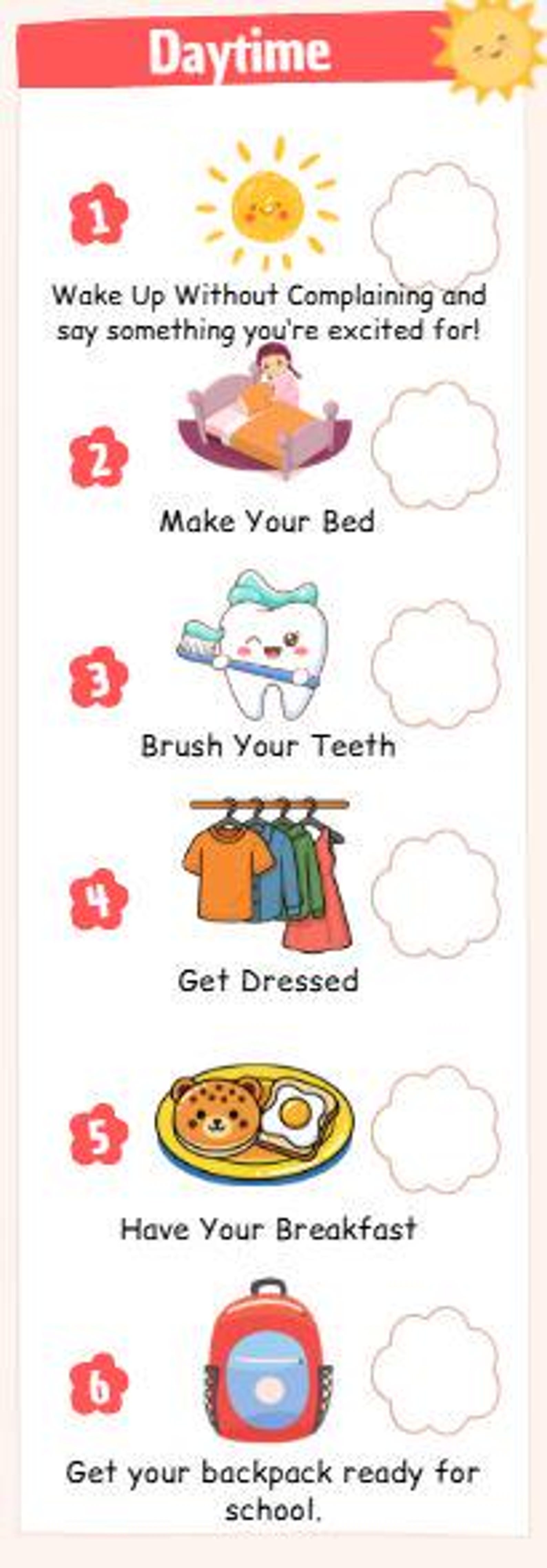 Daily Routine Chart - Etsy