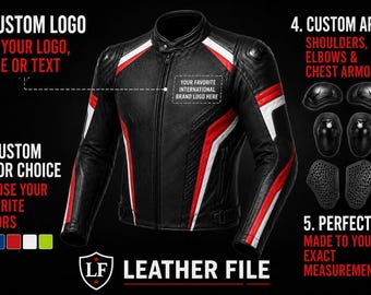 Blouson de moto en cuir personnalisé Blouson de course de motard pour homme Armure CE sur mesure