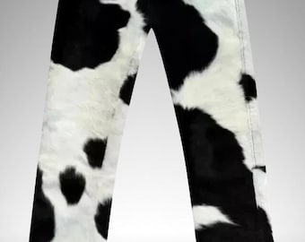 Cowhide Leather Natural Hair On Cow Skin Pony Western Style Pant