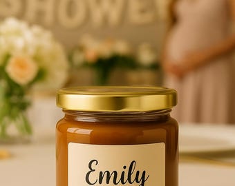 Cadeaux pour baby shower - Mini pots de caramel 20 g - Cadeaux d&#39;invités personnalisés - Sauce caramel gourmet faite main