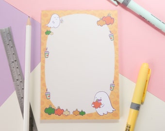 Hex the Ghost A6 note pad, 50 tear-off sheets memo pad, cute memo pad, shopping List Pad, idea pad, to-do List, Kawaii Notepad