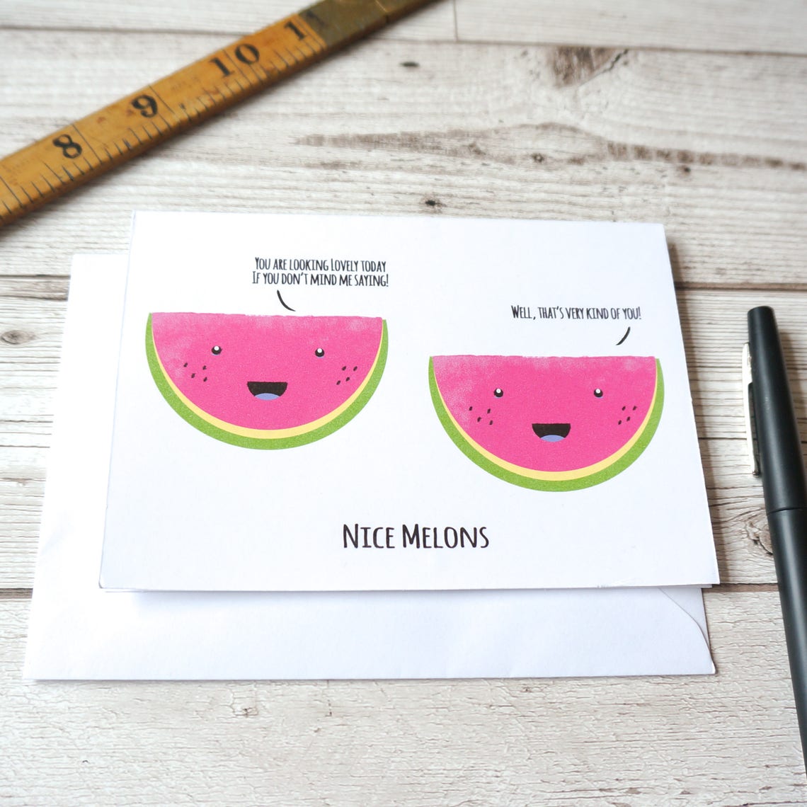 Nice Melons pun card Etsy