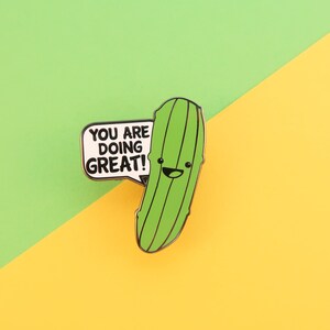 Motivational pin badge, Pickle of Positivity Hard Enamel Pin, self care pin, positive vibes, good luck, well done, keep going, you can do it