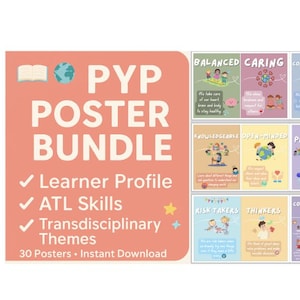 IB PYP Poster Bundle: Learner Profiles, Transdisciplinary Themes and Approaches to Learning