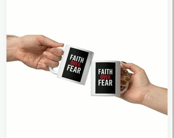 Geloof over angst-bijbeltekst cadeau-christelijke koffiemok
