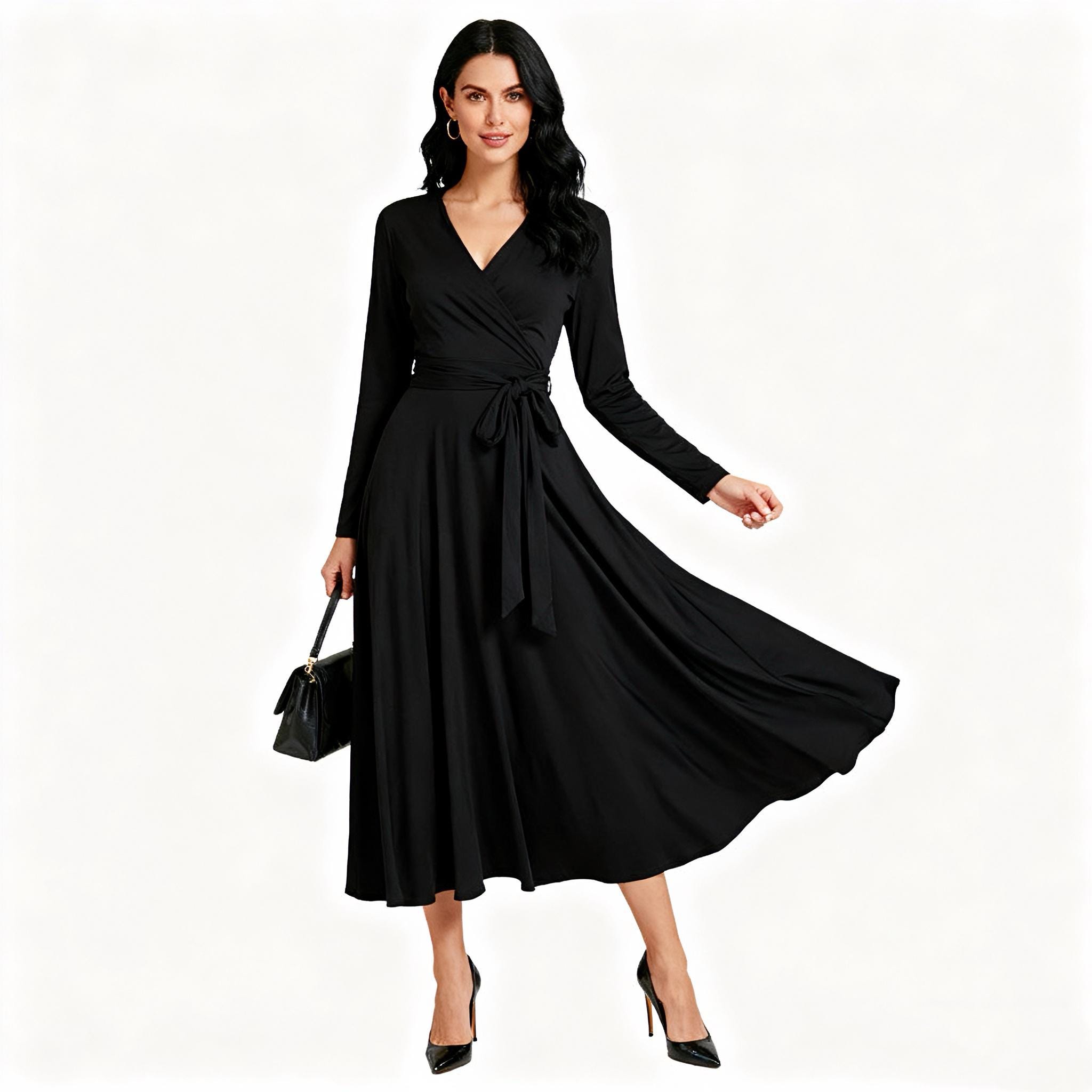 amazon black church dresses Vintage 60s Black Velvet & Rhinestone Beaded Evening Dress Gown S XS