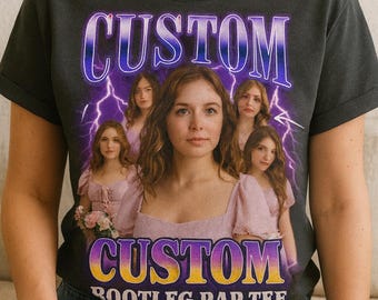 Camiseta personalizada de rap pirata con foto: Camiseta gráfica estilo retro de los 90