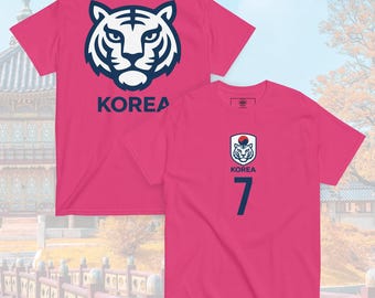 Korea Soccer Shirt – Korean Tiger Football Tee | Korea #7 Fan Shirt | World Cup Korea Jersey Style | Korean Pride Soccer T-Shirt