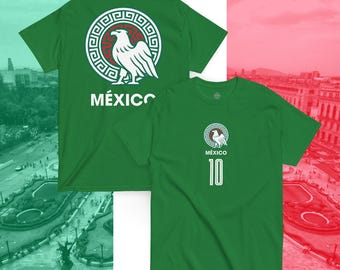 Camiseta de Futebol do México – El Tri 10 com Águia Asteca | Camiseta de Futebol Mexicana | Camiseta para Torcedor do México na Copa do Mundo | Camiseta com a Herança do Futebol Mexicano