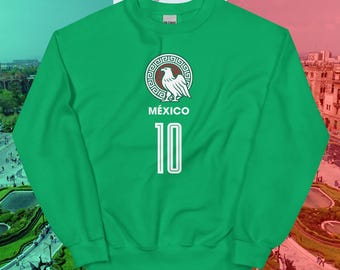Mexico Soccer Sweatshirt – El Tri Aztec Eagle Crewneck, Mexico Football Sweater, World Cup Mexico Fan Apparel, Mexican Heritage Sweater