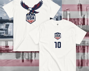 USA Soccer Shirt #10 | American Eagle Tee, World Cup Fan - Etsy display picture 1