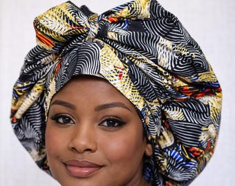 Gold Silk Lined Bonnet – Anti-Frizz Breathable Hair Protection – Imara Gold