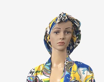 3 Piece Satin Sleep Set | Luxury Safari Print Nightwear, Handmade Robe