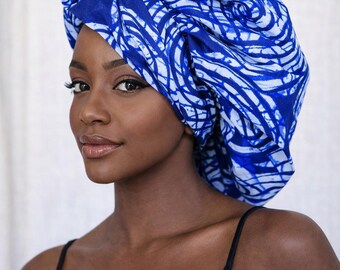 Breathable Silk Bonnet for Curly Hair – Lightweight Cotton Sleep Cap – Amani