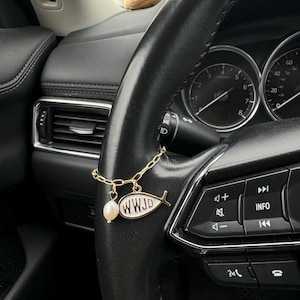 WWJD Fish Charm for Steering Wheel , Shifter, Stanley