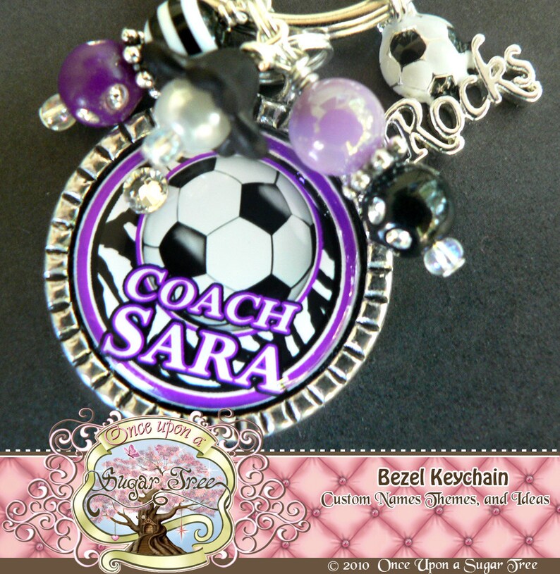 SOCCER COACH Keychain Personalized Name Keychain Sport Etsy