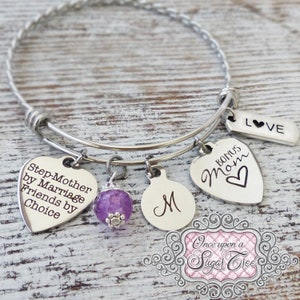 Bonus mom cadeau, stap moeder armband, stap-moeder door huwelijk vrienden door keuze-gepersonaliseerde sieraden stiefmoeder, Stepmom geschenken, gift van de verjaardag