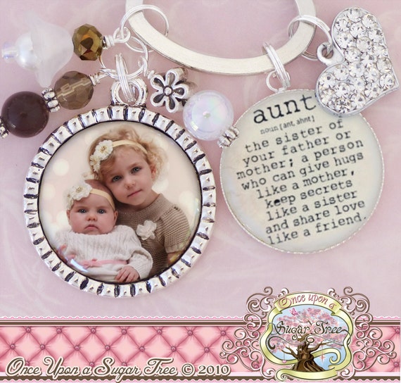 Aunt Gift From Niece or Nephew-photo Key Chain (or Necklace), Aunt