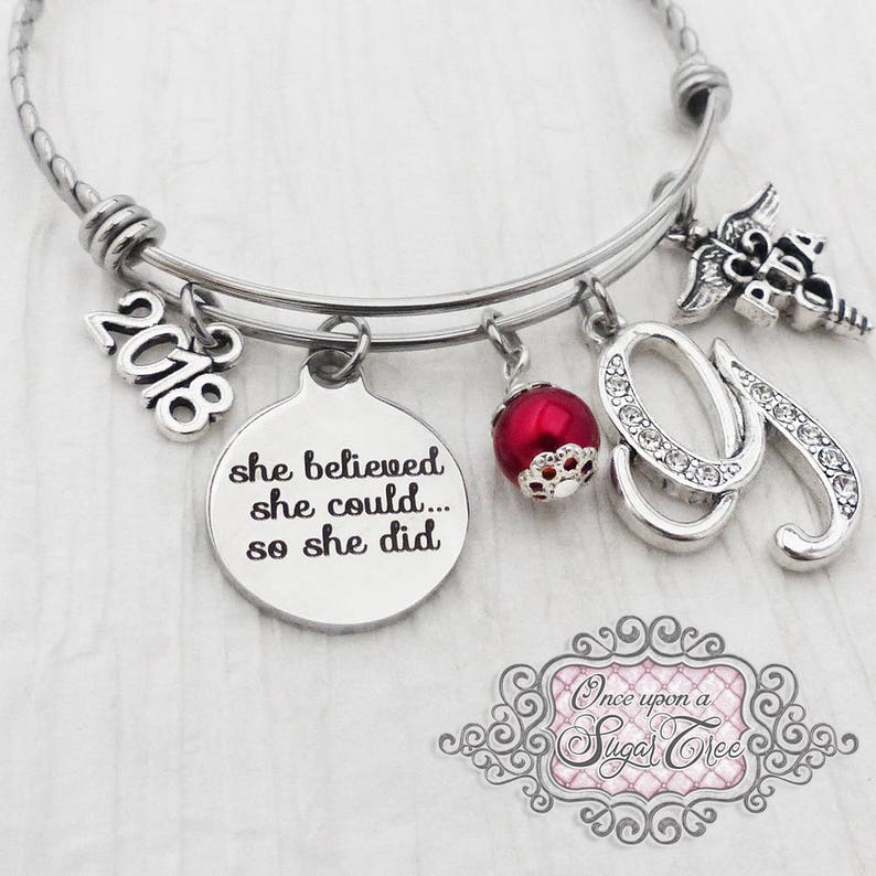 PTA or OTA Bracelet- She Believed she could so she did PTA Graduation Jewelry 2021 Physical Therapist Gifts Lcsw-slp-msn College Grad
