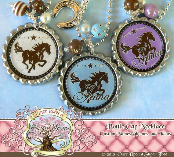 Personalized Name HORSE Bottle Cap Bottlecap Neckalce Etsy