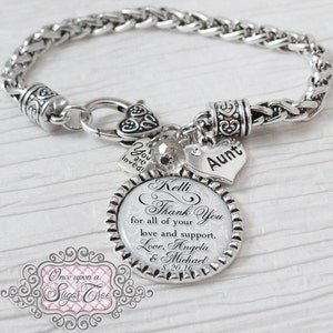 Aunt of the Bride Gift, Aunt of the Groom-Personalized Wedding Bracelet,Aunt Wedding Gift-Personalized Thank you Wedding Gift-Date Jewelry