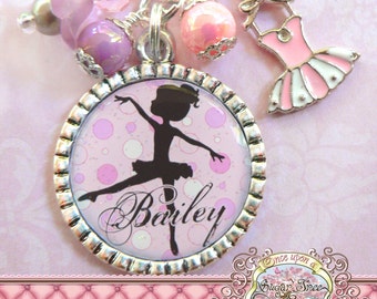 Children's Ballet Jewelry, BALLERINA NECKLACE, Ballerina Silhouette, Personalized Necklace, Ballet, Dance Recital, Tutu, Dance, Dancer