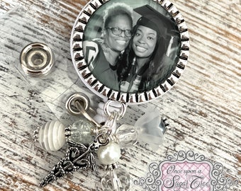 Custom Photo Badge Holder for Nurses-Child Photo Badge Reel-Nurse Mom Gift-Graduation Gift for RN-Mother's Day Mom Gift-Photograph-New Grad