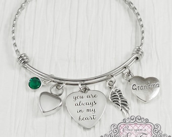 URN BRACELET, Cremation Bracelet- Loss of Grandma Bracelet, Remembrance, Baby, Mom Memorial, You are always in my heart, Wing, Bereavement