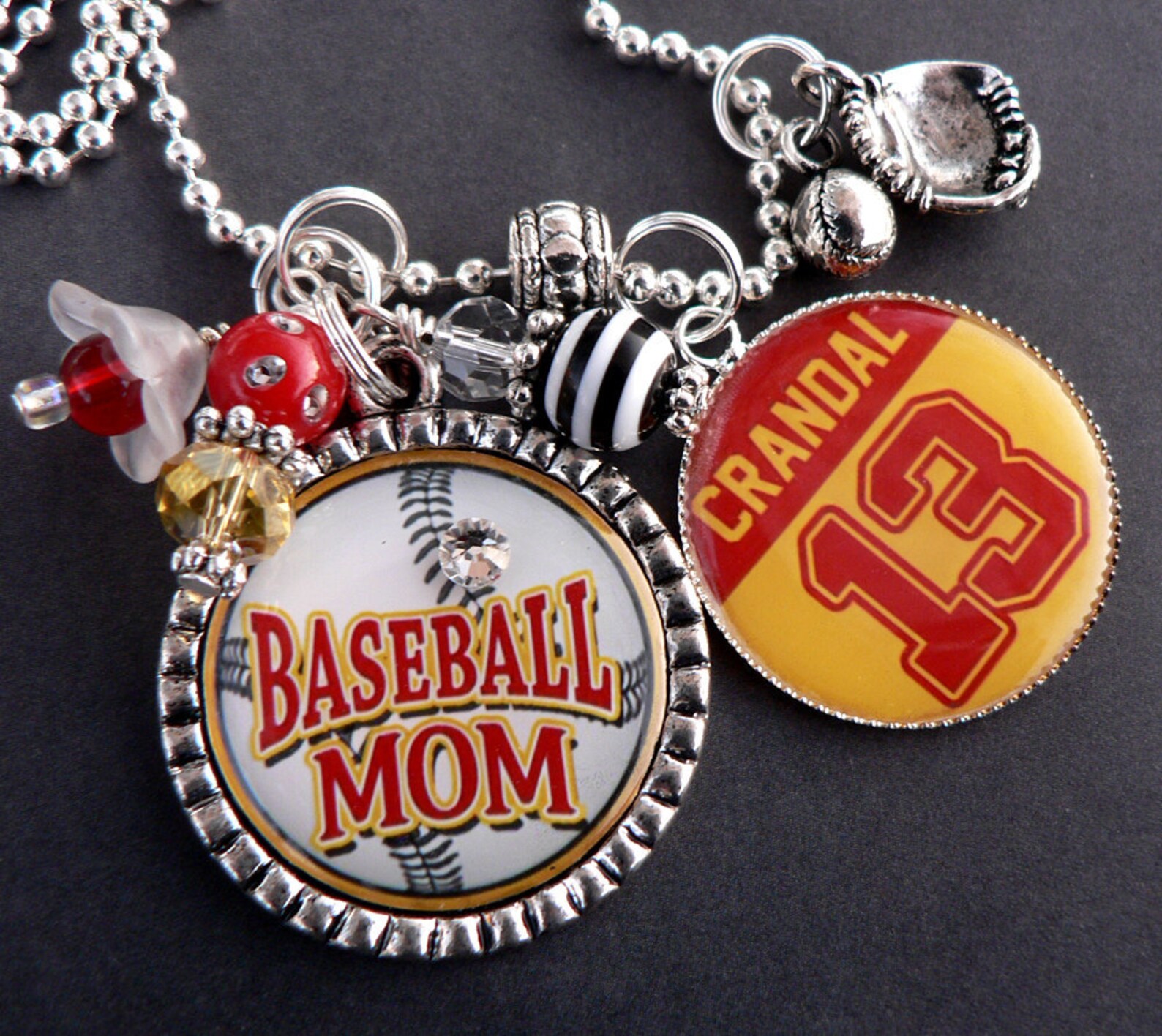 Baseball Mom Necklace Customizable BASEBALL Necklace Sports Etsy