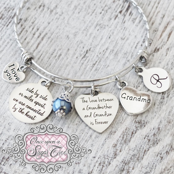 Grandma Gift From Grandson, Grandma Jewelry, Personalize, Grandma