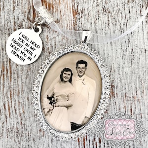 Photo Memorial Bouquet Charm-Wedding Bouquet Photo Charm-Remembrance Gift-Attach to Bridal Bouquet-In Loving Memory-Loss of Dad-Bride Gift