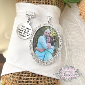 Bridal Memorial Bouquet Charm-Wedding Bouquet Photo Charm-Remembrance Gift-Attach to Bridal Bouquet-In Loving Memory-Loss of Dad-Bride Gift