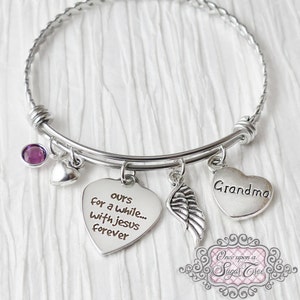 Perte d’un être cher Cadeau de sympathie pour elle-Bijoux commémoratifs-Perte du bracelet de grand-mère-Souvenir, le nôtre pour un moment avec Jésus pour toujours-Papa-Fils