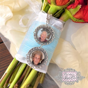 Photo Memorial Bouquet Charm for Bride for Loss of Loved One Wedding Remembrance Gift-Memory Bridal Bouquet Picture-Loss of Mom-Dad-Grandma image 1
