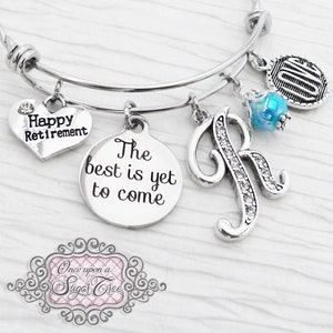 Retirement Gifts, Happy Retirement Bracelet-The best is yet to come, Retiring Gift-Personalized Bangle Bracelet-Jewelry-Retirement Gift, New
