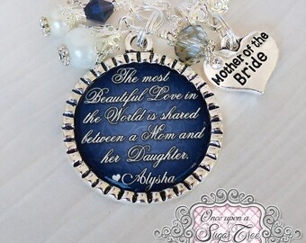 Mother of the Bride Gift, Gift from Bride, Custom Wedding Jewelry, Inspirational Jewelry, Personalized Wedding Jewelry, Wedding Necklace,MOB