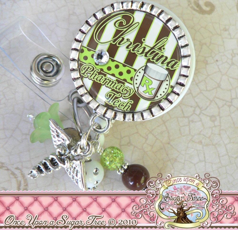 Personalized PHARMACY ID BADGE Reel Pharmacy Technician