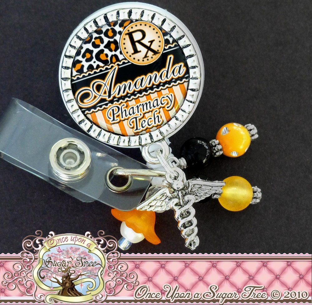 Personalized BADGE PHARMACY ID Badge Reel Pharmacy