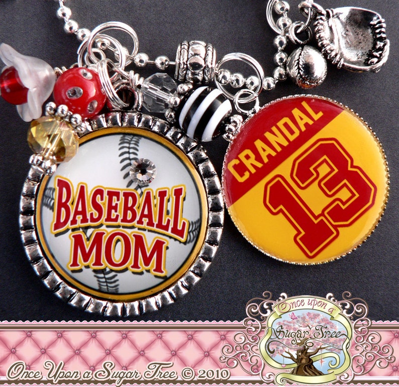 Baseball Mom Necklace Customizable BASEBALL Necklace Sports Etsy