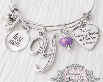 Mamá de Hijo Regalo - Mejor Mamá- para mamá-personalized brazalete brazalete-El amor entre una madre y su hijo es para siempre, amor, regalos del día de la madre