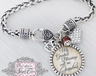 My Greatest Blessings Call me, Mom, Grandma Bracelet Jewelry -Mom Bracelet-  You are loved -Bracelets -Christmas Gift, Gifts for Grandma