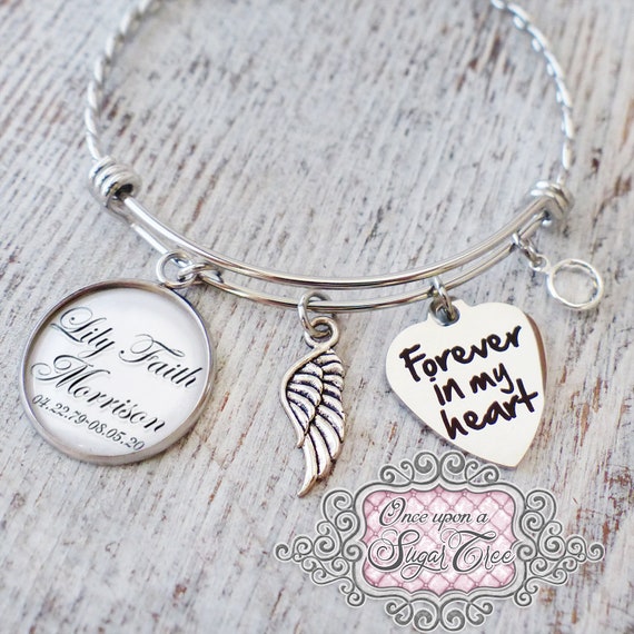 Forever in My Heart Bracelet-custom Memorial Bracelet, Remembrance