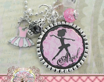 Children's Ballet Jewelry, BALLERINA NECKLACE, Ballerina Silhouette, Personalized Necklace, Ballet, Dance Recital, Tutu, Dance, Dancer