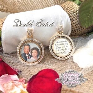 Wedding Bouquet Photo Charm-Double Sided-Today is the Day I Say I Do-Remembrance Gift-Attach to Bridal Bouquet-Wedding Memorial Charm-Loss