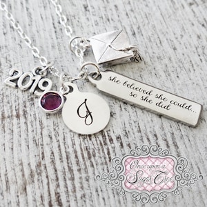 2026 Graduation Gift, She believed she could so she did Necklace, Birthstone Jewelry,  Graduation Necklace, High School Graduation Gifts