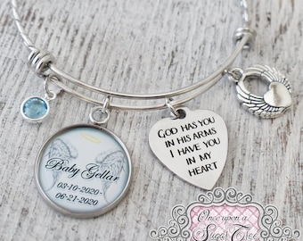 Regalo de pérdida de bebé-Pulsera conmemorativa personalizada-Regalos de recuerdo-Joyas de aborto espontáneo para la madre-Regalo de duelo-Condolencia-