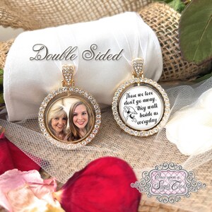 Ramo de novia Charm-Boda Memorial Photo Charm-Doble cara-Aquellos que amamos no se van-Recuerdo de la boda Regalo-Adjuntar al ramo de novia