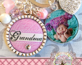 Grandma Gift from Grandkids-Custom Photo Keychain for Mom-Aunt-Nana-Godmother-Mimi-Mother's Day Gifts-Grandma Jewelry-Personalized-Picture